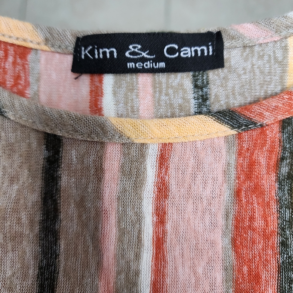 Kim & Cami Striped Tie-Front Top - Picture 5 of 6